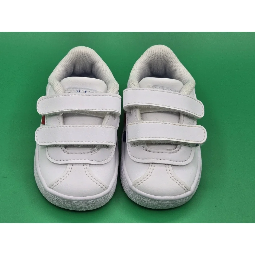 Adidas VL Court 2.0 CMF Baby Infant Shoes Size 3K Red White Blue‎